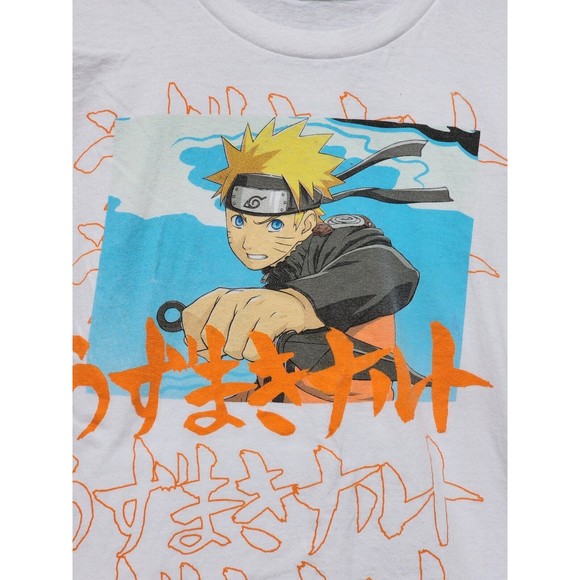 2002 White Naruto Shippuden T-Shirt Masashi Kishimoto Anime Size M - Picture 2 of 5